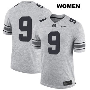 Women's NCAA Ohio State Buckeyes Jashon Cornell #9 College Stitched No Name Authentic Nike Gray Football Jersey HX20X78WZ